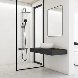 Душова система Yoka Flova 25 black з термостатом BP.FLOVA THERM 25 BLK, Чорний матовий - мініатюра 2