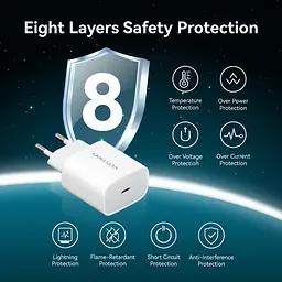Зарядний пристрій 1xUSB-C 20W + USB-C для Lightning cable М-М Білий Vention - мініатюра 7