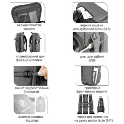 Рюкзак Vanguard VEO Adaptor S41 Gray (VEO Adaptor S41 GY) - мініатюра 5