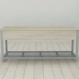Банкетка із ящиком Ferrum-decor Дрейк 1 550x1000x400 метал Сірий ДСП Сонома 16 мм (FRD-103062)
