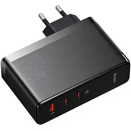 Зарядний пристрій Baseus GaN5 Pro 140W 1xUSB/2xUSB-C Ports + USB C-C 240W Cable Black (CCGP100201) - мініатюра 3