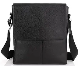 Сумка чоловіча з натуральної шкіри Tiding Bag Чорна - мініатюра 1