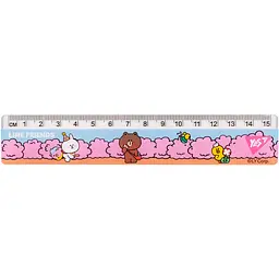 Лінійка Yes Line Friends 15 см рожева (370656)