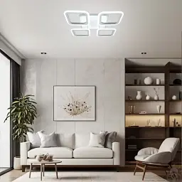 Смарт люстра керована світлодіодна ROOM RGB 5S 70 Вт SMART 385×385×75 мм Біла ESLLSE - мініатюра 5