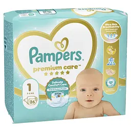 Підгузки Pampers Premium Care розмір 1 (2-5 кг) 26 шт (8001841104614) - мініатюра 2