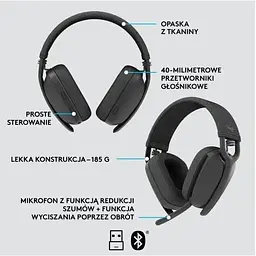Гарнітура Logitech Zone Vibe Wireless MS Graphite Bluetooth (981-001157) - мініатюра 3