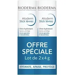 Набір бальзам для губ Bioderma Atoderm Stick Lèvres Ultra-Hydratant 8 г (2 шт. по 4 г) - мініатюра 2