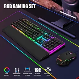 Ігровий комплект RedThunder K10: клавіатура, миша та підставка для зап’ясть RGB - мініатюра 5