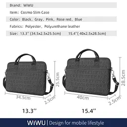 Сумка для ноутбука WiWU Waterproof Lycra Cosmo Laptop Slim 14.2″ Сіра (771450) - мініатюра 7