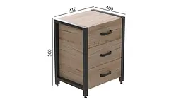 Тумба універсальна Ferrum-decor Вів'єн 3 50x41x40 чорний ДСП Дуб Сан-Марино 16мм (FRD-104187) - мініатюра 2