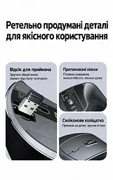 Бездротова вертикальна миша UGREEN M571S Bluetooth та USB-A приймач 2,4 ГГц 4 рівні чутливості до 4000 DPI перемикання між трьома пристроями тихі кнопки та коліщатко вбудований акумулятор із заряджанням USB-C бічні кнопки швидкого доступу пам’ять DPI для кожного пристрою опора для великого пальця протиковзна накладка під палець у комплекті відсік для приймача кабель заряджання USB-A на USB-C 1 м у комплекті темно-сіра з чорним (85237) - мініатюра 5