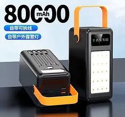 Портативний зовнішній акумулятор Bilintong 80000mAh Power Bank + Led лампа - мініатюра 3