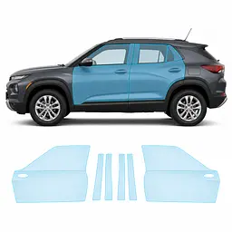Антигравійна захисна бронеплівка за лекалами для Chevrolet Trailblazer I 2021- зони дверей і стійки вікон
