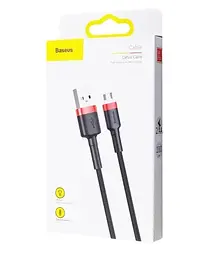 Кабель Baseus Cafule Cable USB Micro 2.4 A 1 m Red Black (CAMKLF-B91) - мініатюра 3