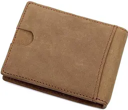 Затискач для грошей 14532 з натуральної шкіри Vintage коричневий - мініатюра 2