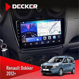 Штатна магнітола Renault Dokker, Sandero, Lodgy 2012+ Decker D9-006 4x64, 4G Decker (НФ-00006887)