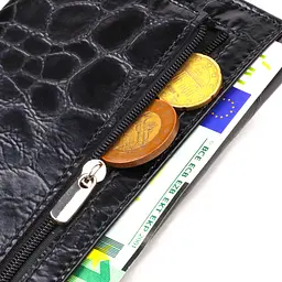 Незвичайний жіночий гаманець із натуральної фактурної шкіри Canpellini 21834 чорний - мініатюра 10