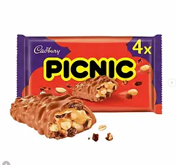 Шоколадні батончики Cadbury Picnic 4 шт х 38 г - мініатюра 2