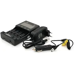 ЗУ універсальне Liitokala Lii-500S, СЗУ+АЗУ, 4 канали, LCD дисплей, підтримує Li-ion, Ni-MH та Ni-Cd AA(R6), ААA(R03), AAAA, С(R14)