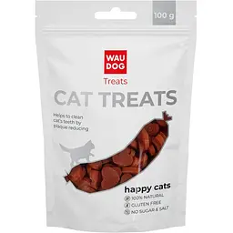Ласощі для котів Waudog Treats Лососеві жувальні сердечки 100 г