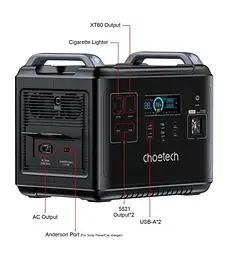 Зарядна станція портативна Choetech BS006 2000Wh 2000W - мініатюра 8