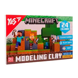 Пластилін YES, 24 кольорів, 480 г., Minecraft, (540682)