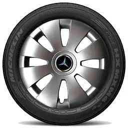 Ковпак колеса з емблемою Mercedes SKS423 R16 сірий з логотипом на вибір 4 шт
