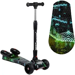 Дитячий самокат Best Scooter з турбінами та музикою 63х16х31 см Чорний 000254930