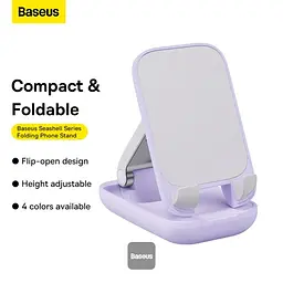 Підставка для гаджетів Baseus Seashell Series Folding Phone Stand (with Xiaomirror) B10551501511-00 Purple - мініатюра 4