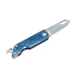 Ніж складаний кишеньковий SRM 6435-TL, (4.1 см) Damascus / Titanium блакитний - мініатюра 4