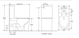 Унітаз-компакт Mixxus Premium Bevel-0402-T1 670x390x880 мм, система змиву Tornado 1.0 MP6596, Білий - мініатюра 2