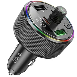 АЗП FM модулятор Hoco E82 Guerrero PD30W+QC3.0 (2USB-A/1C) Black