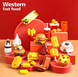 Конструктор їжа DK 5025 Western Fast Food Creator Expert Фаст-фуд, 18 моделей, 827 деталей - мініатюра 7