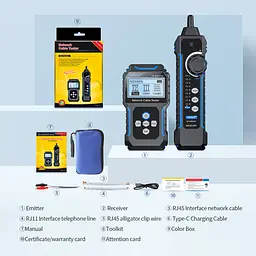 Кабельний тестер Noyafa NF-8209 pro Мережний тестер кабелю, трасошукач, PoE тестер, вимірювання довжини кабелю (19405) - мініатюра 7