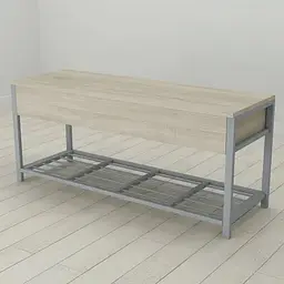 Банкетка із ящиком Ferrum-decor Дрейк 2 550x1200x400 метал Сірий ДСП Сонома 16 мм (FRD-103083)