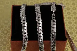 Ланцюг Xuping Jewelry плотний панцирний з огранкою 60 см 8 мм сріблястий - мініатюра 2