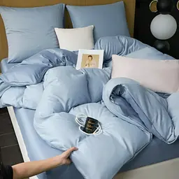 Постельное белье двуспальное Colorful Home Ранфорс 20420 180х220 см голубое