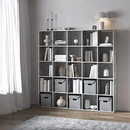 Книжкова полиця стелаж Vays M-4 з 25 комірками ЛДСП 178x29x178 см для дому офісу дитячої або вітальні - мініатюра 4