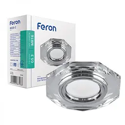 Свiтильник точковий Feron 8020-2 під лампу з підсвіткою срібло (28488)