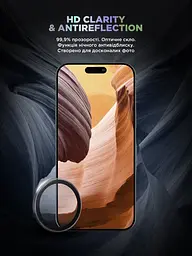 Захисне скло для камери Apple iPhone 17, Supreme BI, прозорий колір, з рамкою, глянцеве скло для захисту лінз, протиударне, прозоре, з клейовим шаром по контуру, не впливає на якість фото, ArmorStandart (ARM86447) - мініатюра 4