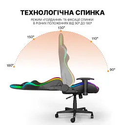 Крісло геймерське GamePro Hero RGB Black (GC-700-Black) - мініатюра 11
