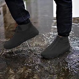 Бахіли на взуття силіконові з застібкою LVR 016 M 32-37 Black (17556) - мініатюра 2