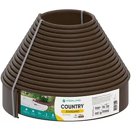 Уцінка. Бордюр садовий Vodaland Country Standard H100 пластиковий 15 м коричневий (82952-15-BN)