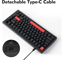 Клавіатура ігрова механічна Lemokey X4A1 Black switch Keychron Red Hot-Swap Red Led - мініатюра 2