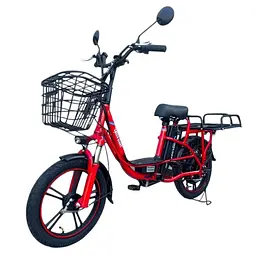 Електровелосипед Green Giant U18" 600W 48V 18Ah + вантажний посилений багажник червоний