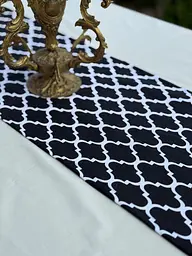 Ранер доріжка Ecotton DUCK 45x170 см для обіднього столу водовідштовхувальна чорно-білого кольору (25147) - мініатюра 2