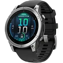 Смарт-часы Garmin Fenix E 47mm AMOLED Stainless Steel with Black Silicone Band 010-03025-02/00
