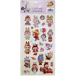 Дитячий набір наліпок Bambi Лабубу YG0328(Violet2) мікс, 10х22 см