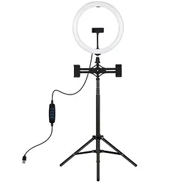 Кільцева USB LED лампа Puluz PKT3062B 11.8 + штатив 1.65 м