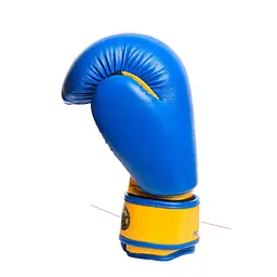 Дитячі рукавиці для боксу Power Play PP 3004, синій/жовтий - 6 унцій - мініатюра 3